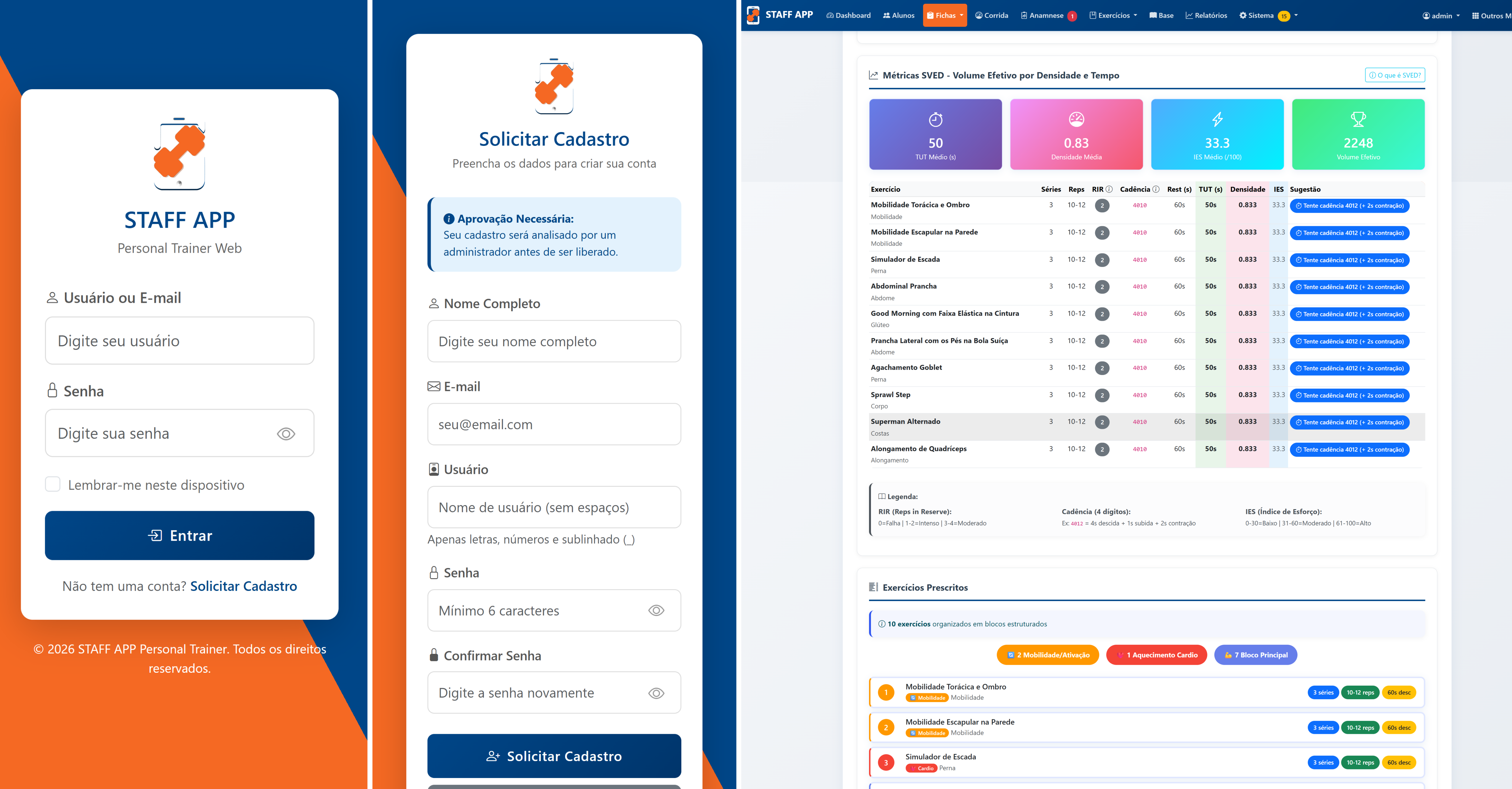 STAFF APP - Plataforma inteligente de geração de fichas de treino